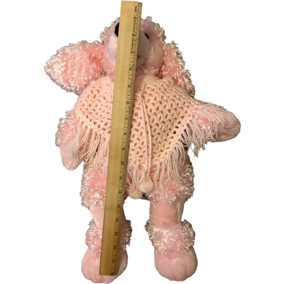 Build A Bear Pink French Poodle Dog Crochet Shawl Stuffed Animal Plush HTF BABW - Picture 6 of 16